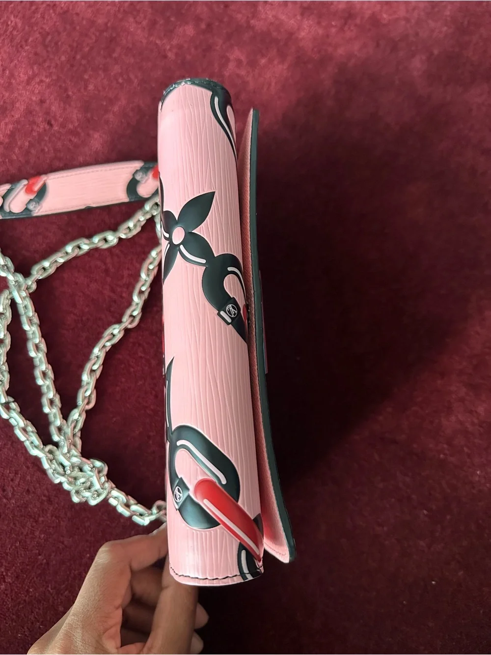 Louis Vuitton Pink Marina Chain Print Twist Lock MM